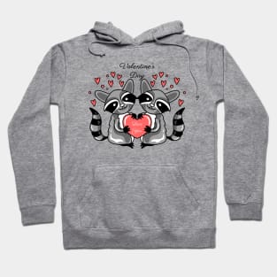 Racoon love you valentine Hoodie